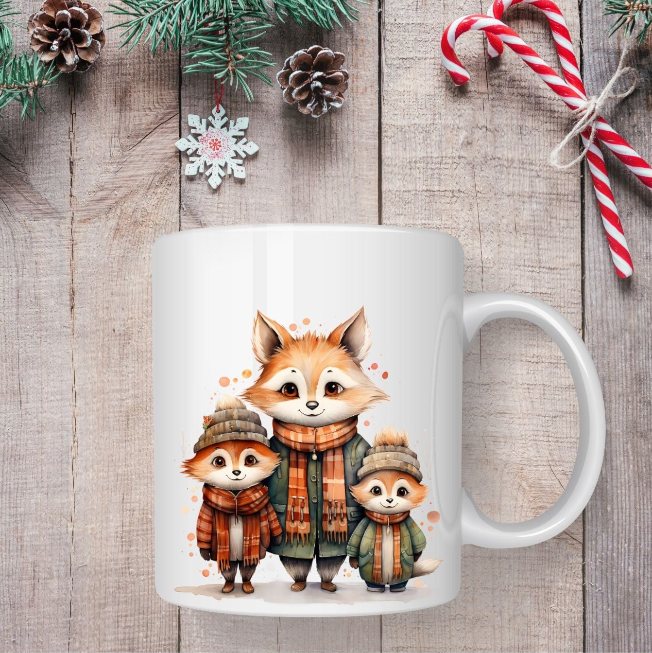 Mug famille renard - Collection Noël