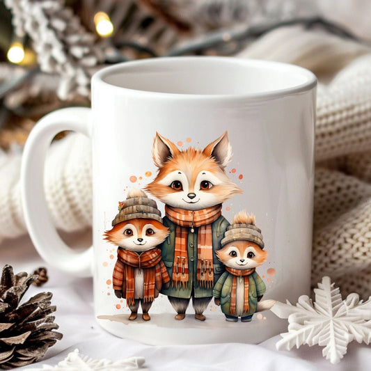 Mug famille renard - Collection Noël