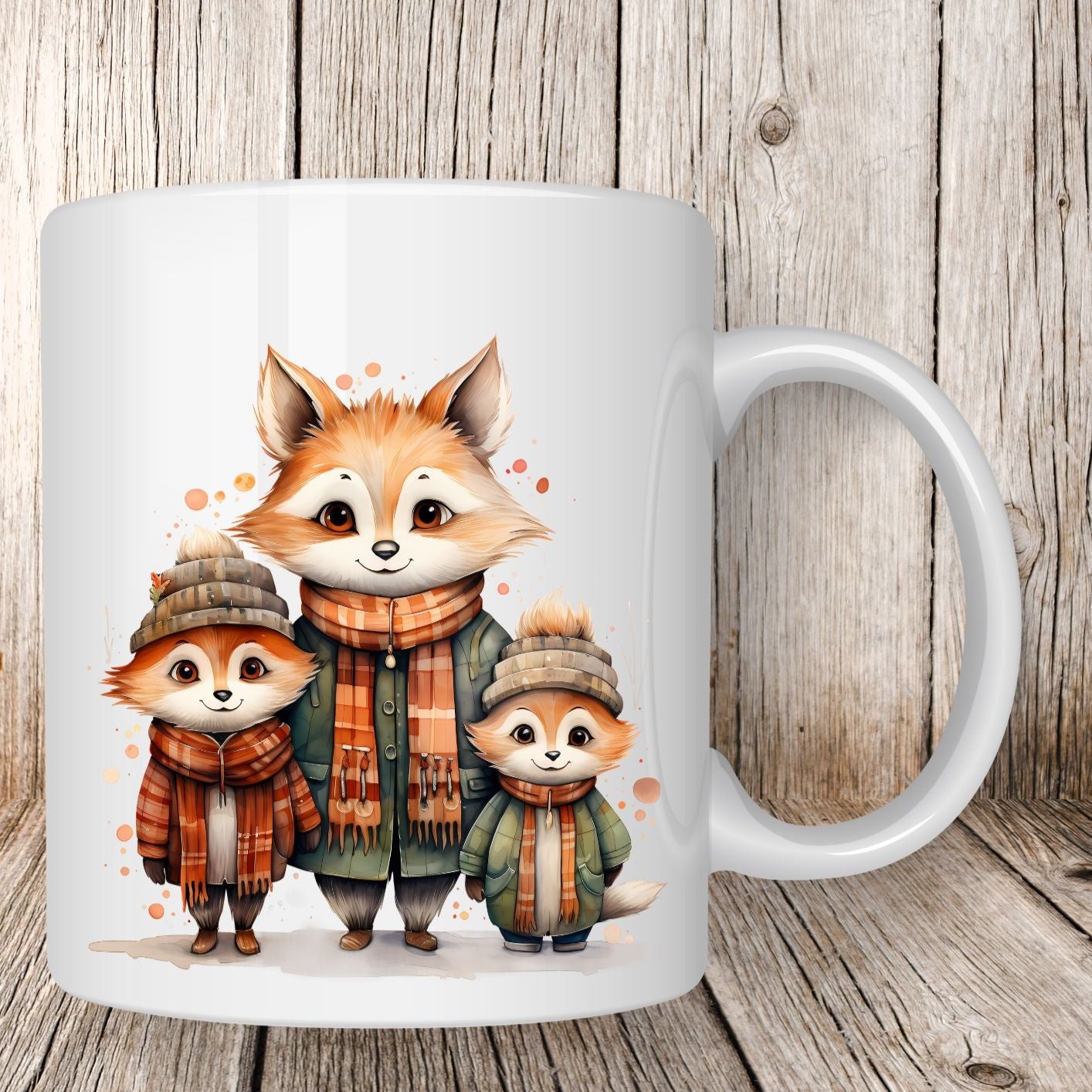 Mug famille renard - Collection Noël