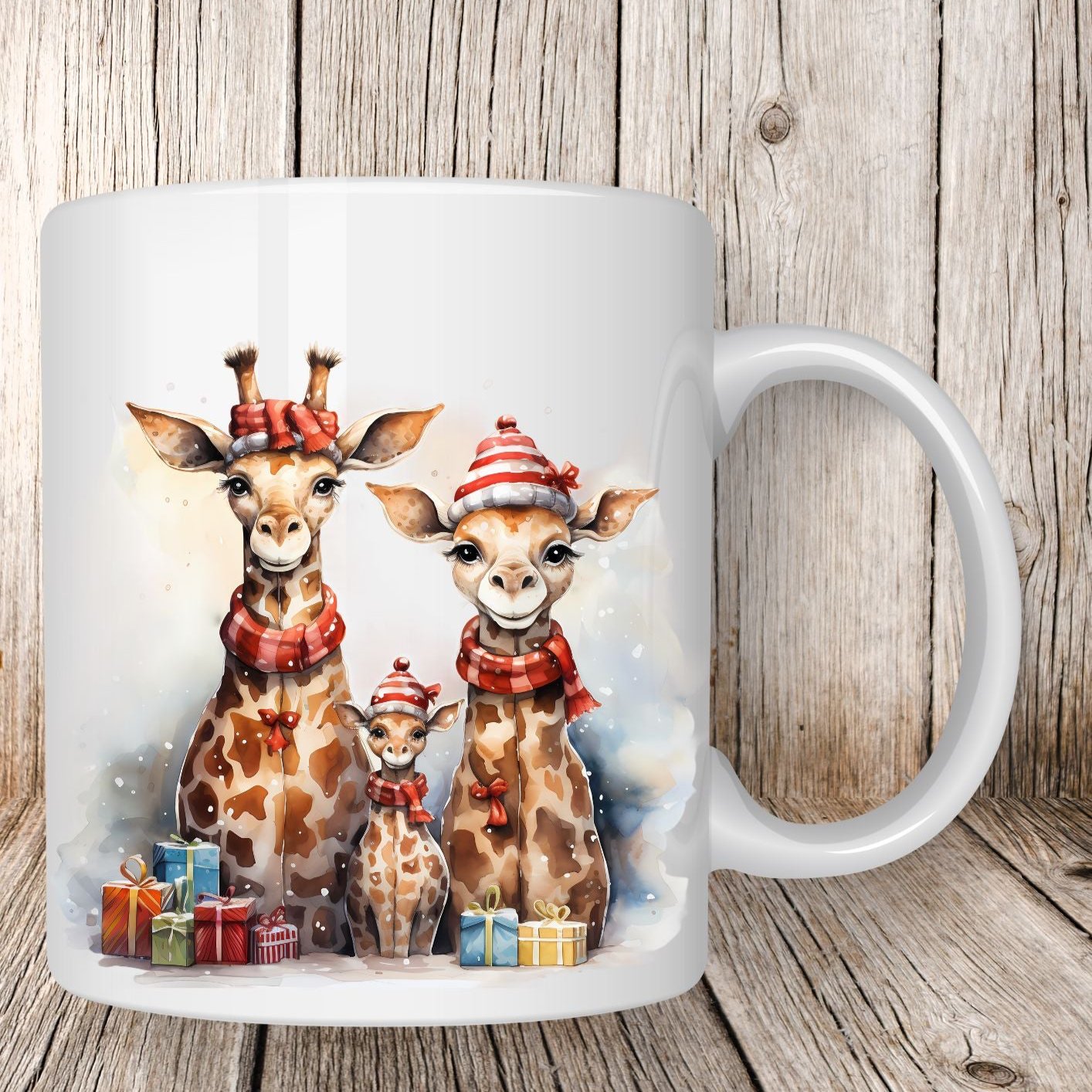 Mug famille girafes - Collection Noël