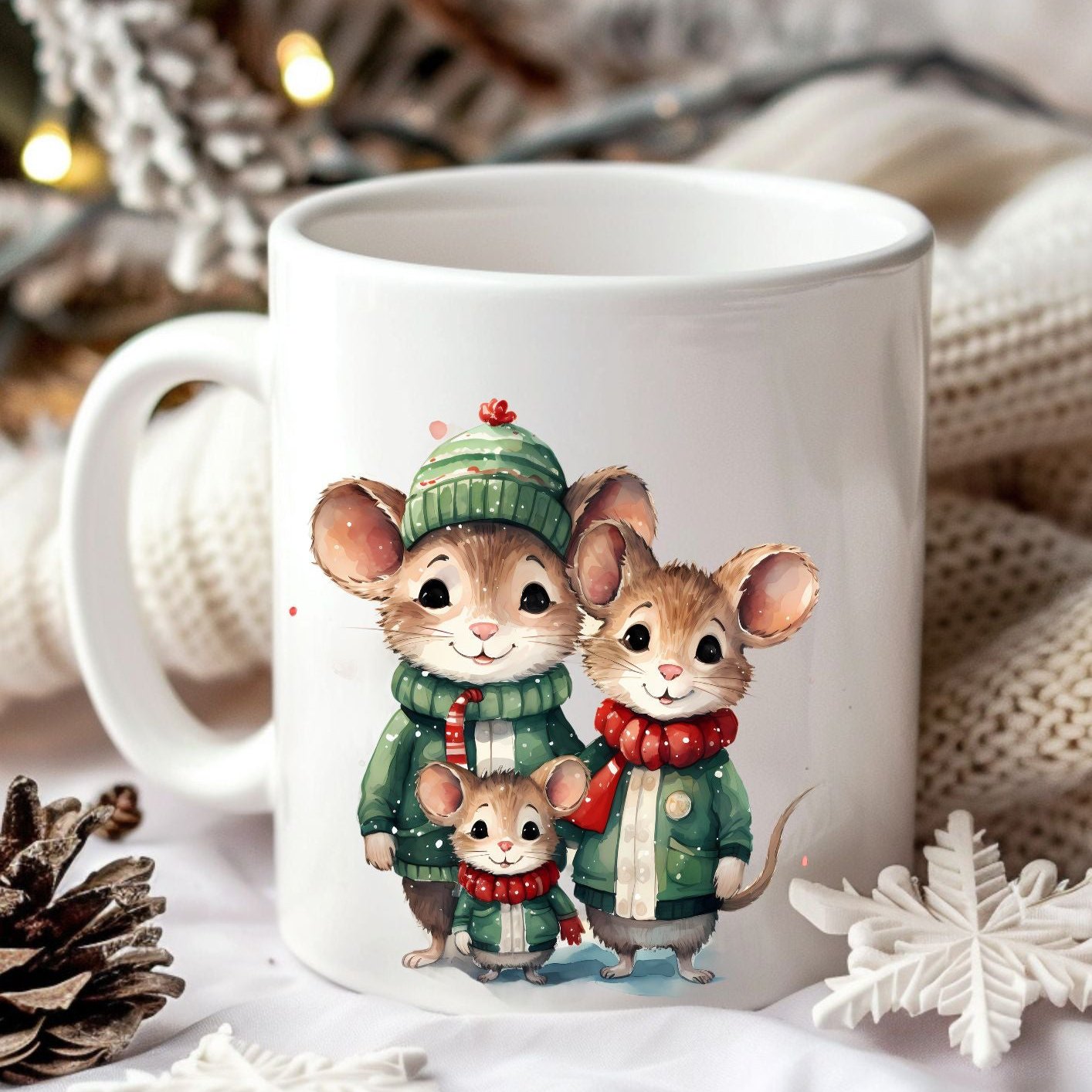 Mug famille souris 1 - Collection Noël