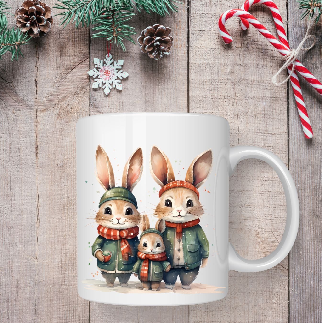 Mug famille lapins 2 - Collection Noël