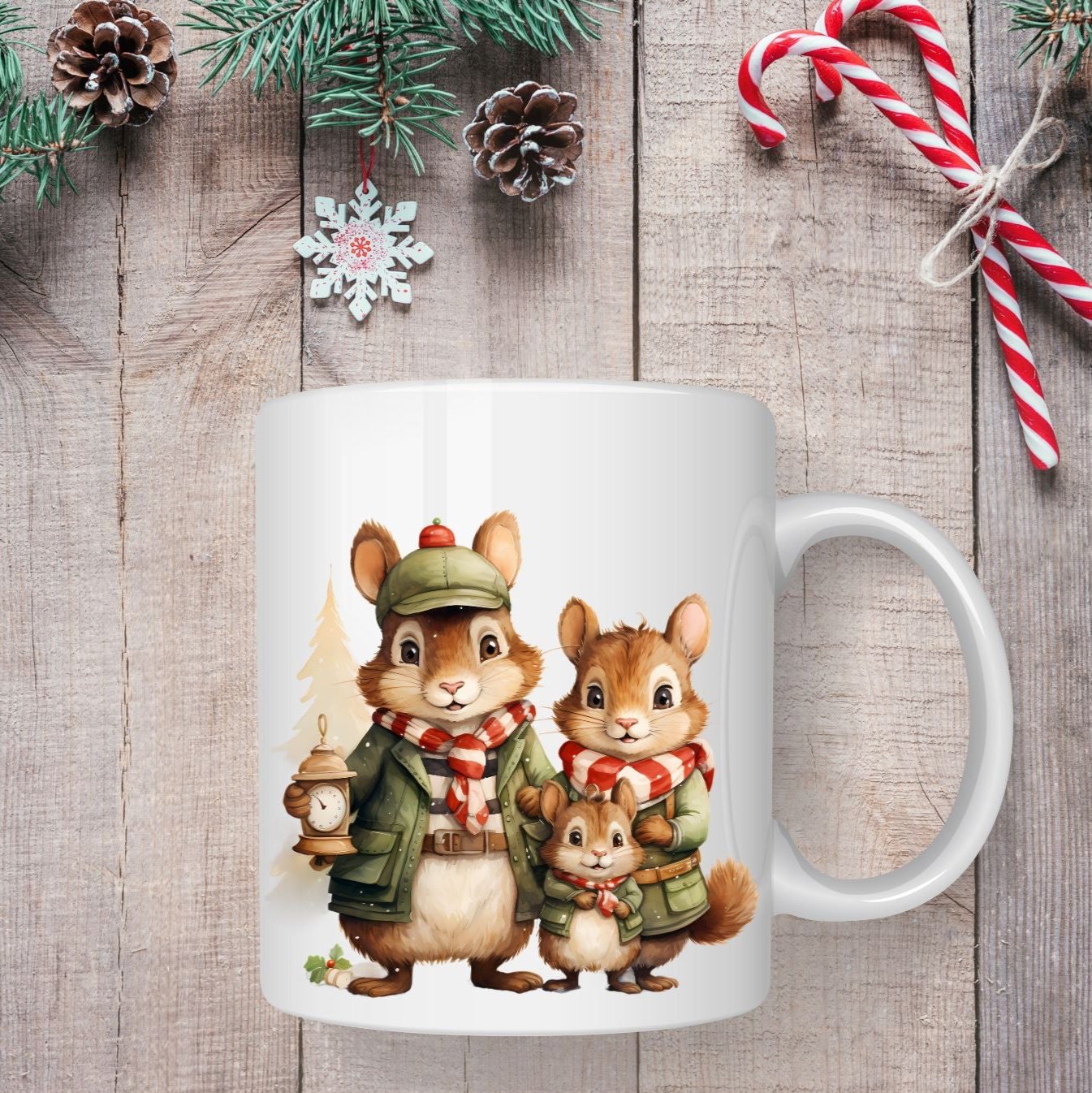 Mug famille souris 2 - Collection Noël