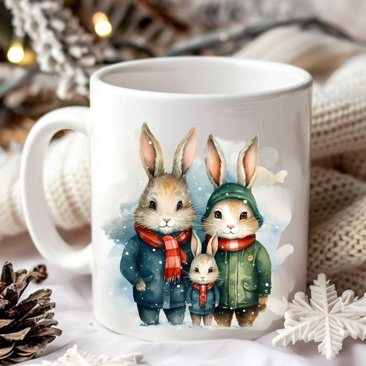 Mug famille lapins 1 - Collection Noël