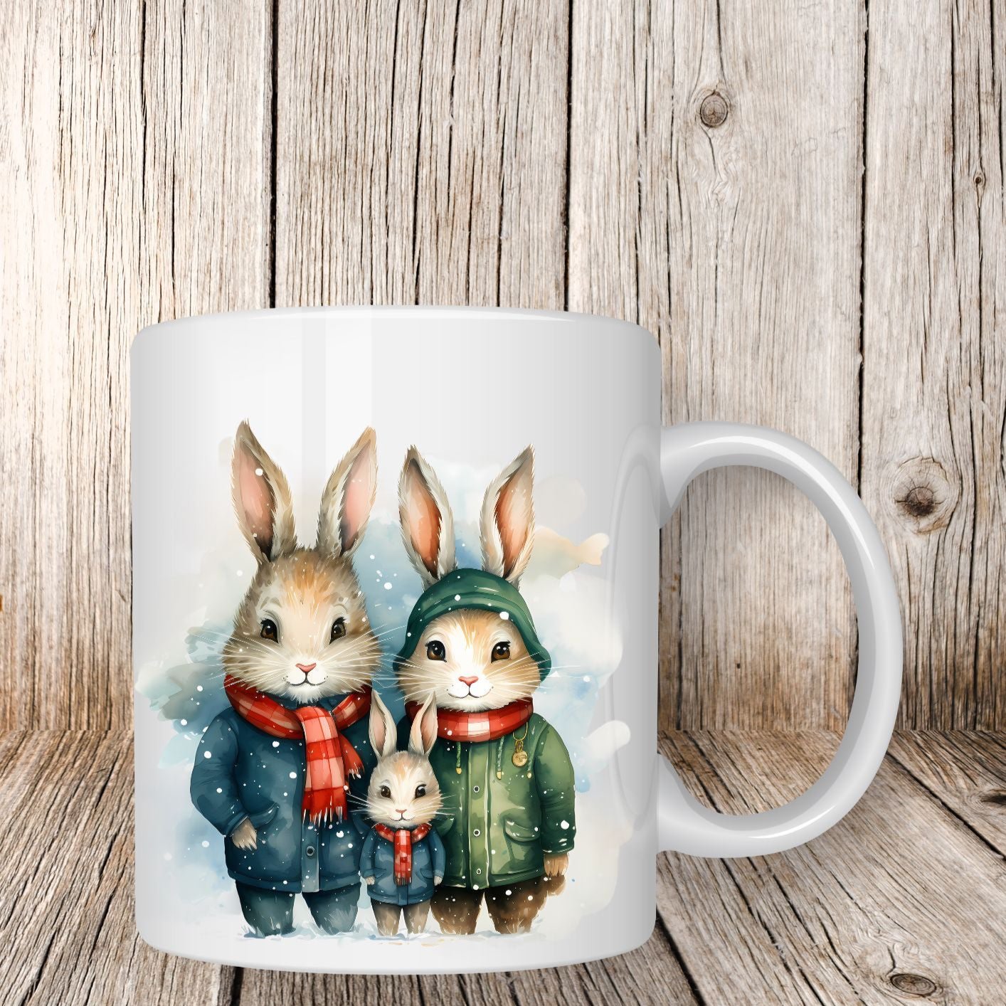 Mug famille lapins 1 - Collection Noël